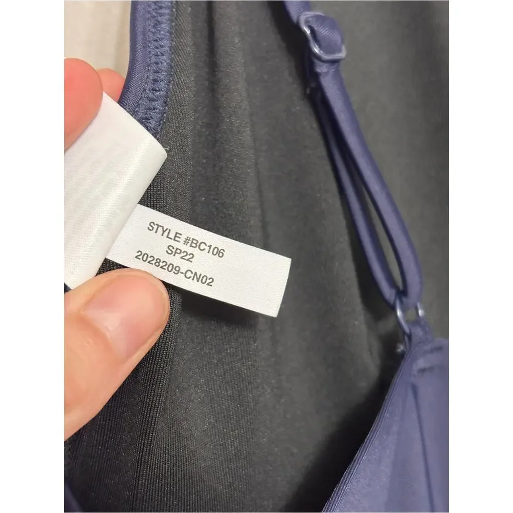 J. Crew Plunge One Piece Swimsuit in Navy Blue - Size 14